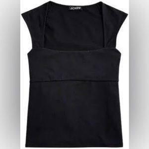 J. Crew Squareneck cap-sleeve top in stretch cotton blend